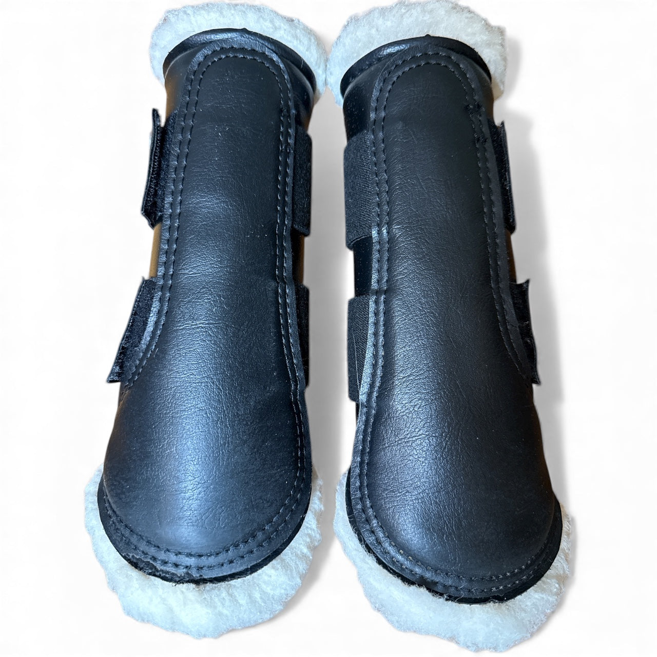 DSB Dressage Sport Boots Original - Black with White Fleece / Size Medium