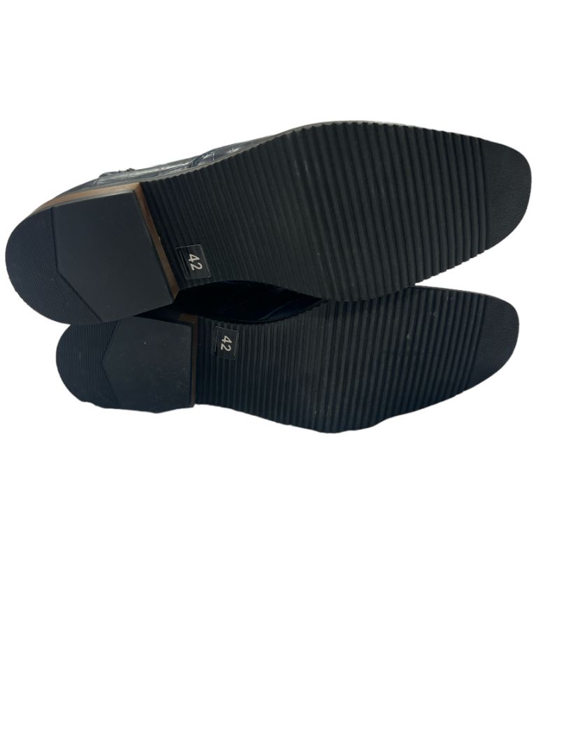 Montar Navy Blue Croc Embossed Zipper Paddock/Jodhpur Boots Size 42 NEW