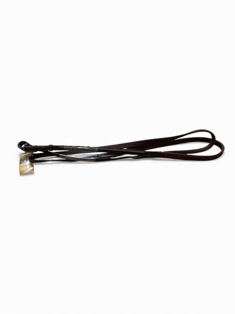 DaVinci Fancy Raised Rubber Rein Dark Brown 5/8" x 54" NEW