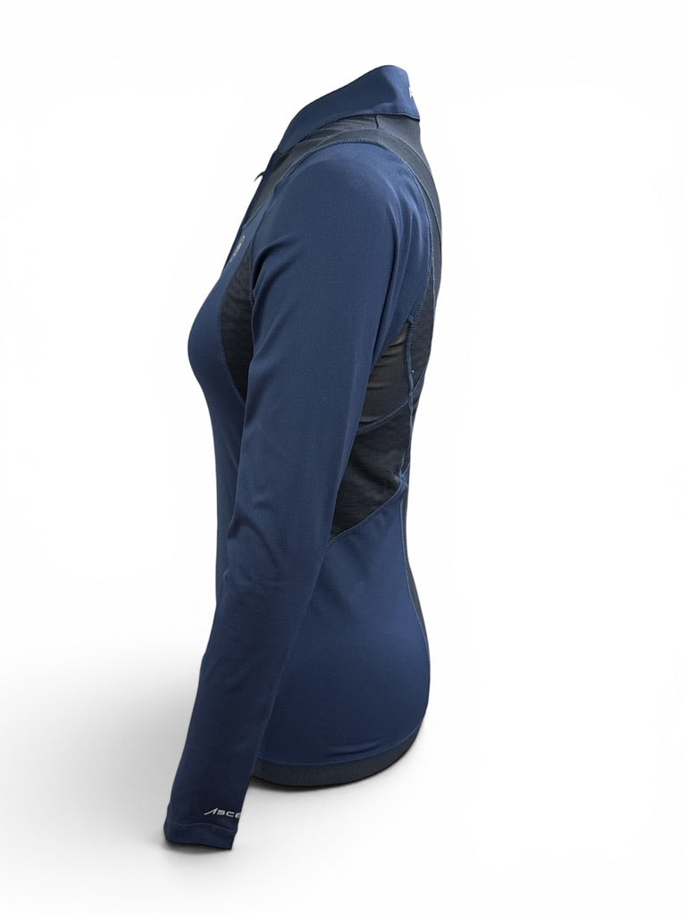 Ariat Women's Ascent 1/4 Zip Baselayer Training Shirt - Navy / Size Small