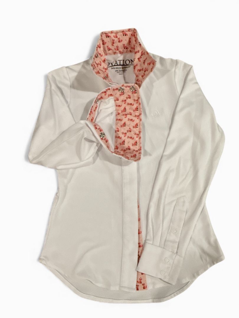Ovation Kids Ellie Long Sleeve Show Shirt - White Fox / Size Youth 6