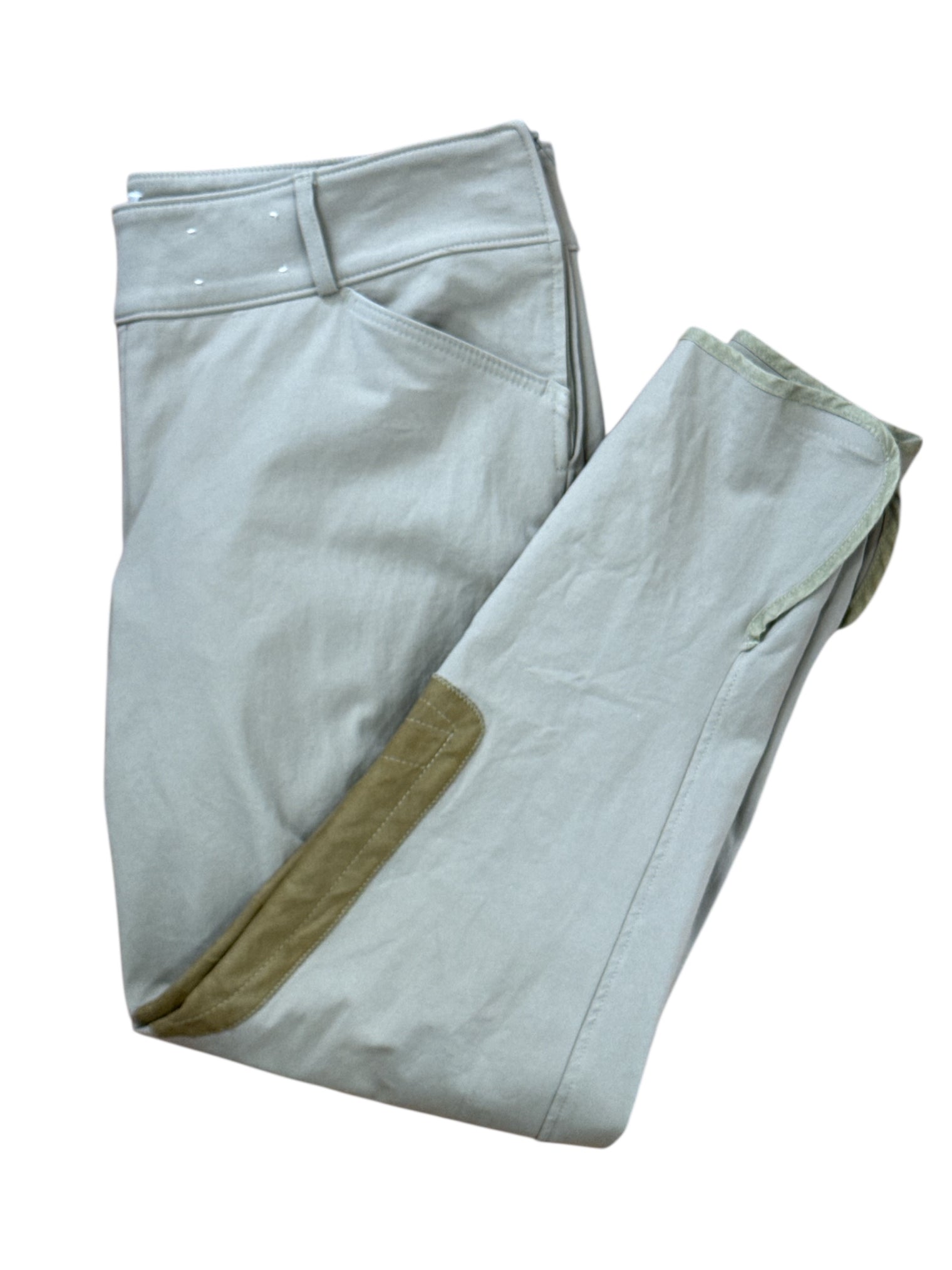 The Tailored Sportman Tropy Hunter Size Zip Knee Patch Breeches (Style #1964) Tan, Size US 34