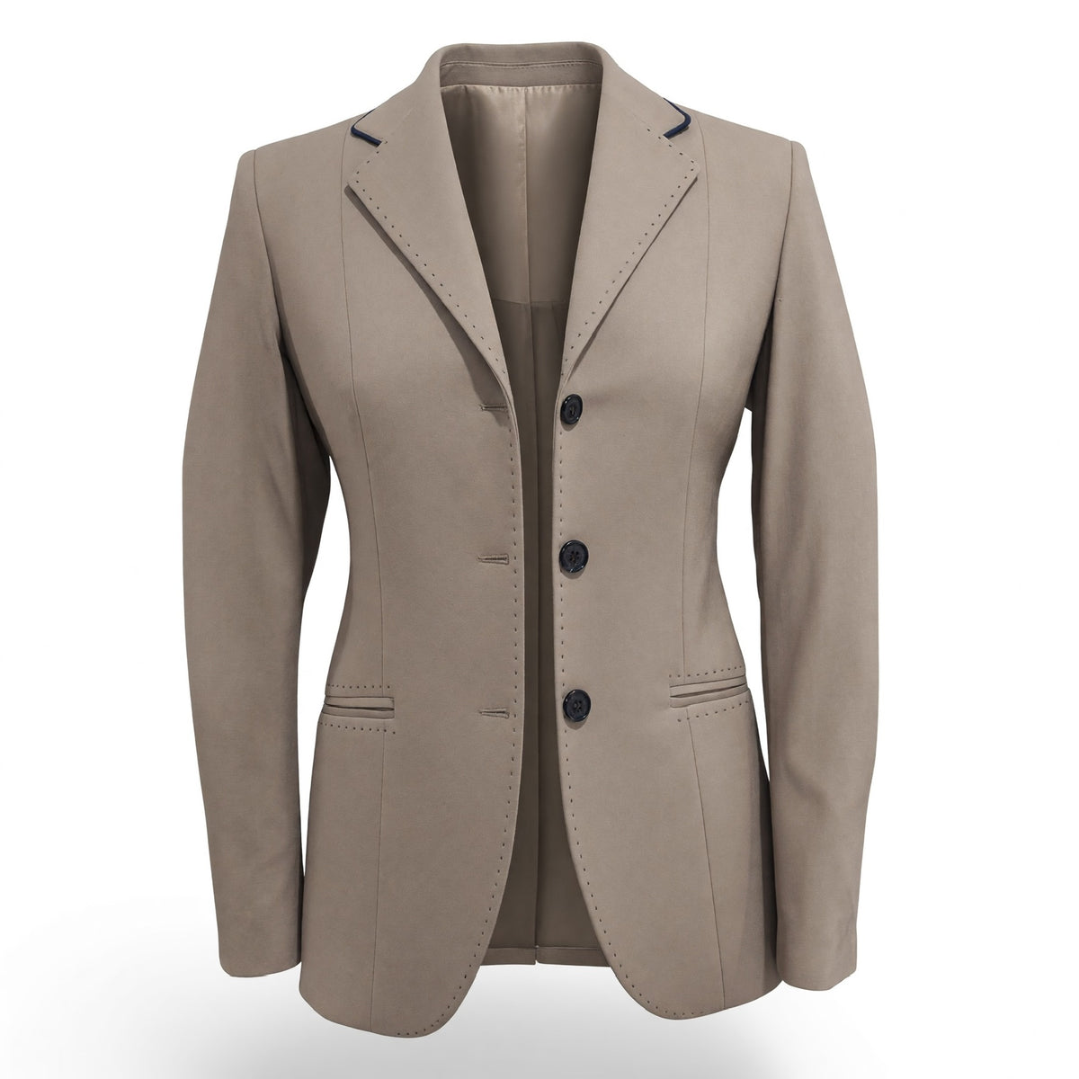 ALE Tailored Clothing Custom Show Coat "The Iconic" Women's Tan with Blue Trim / Size IT 40