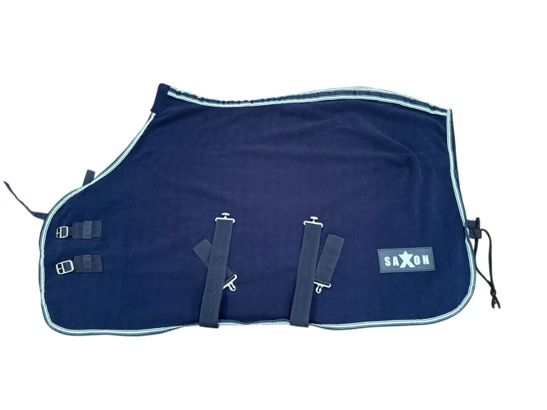 Saxon Defiant Fleece Standard Neck Horse Cooler - Blue / Size 51"