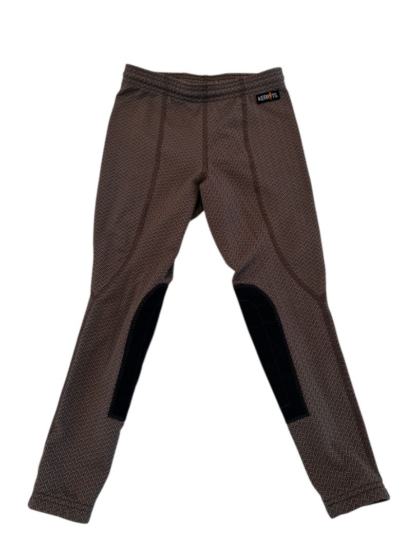 Kerrits Kids’ Knee-Patch Performance Tight - Brown / Size Youth Small