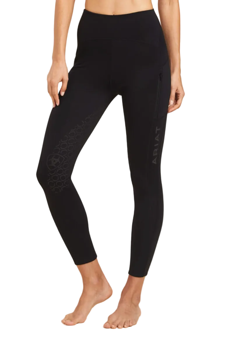 Ariat Venture Thermal Half Grip Winter Tights - Black / Size Small