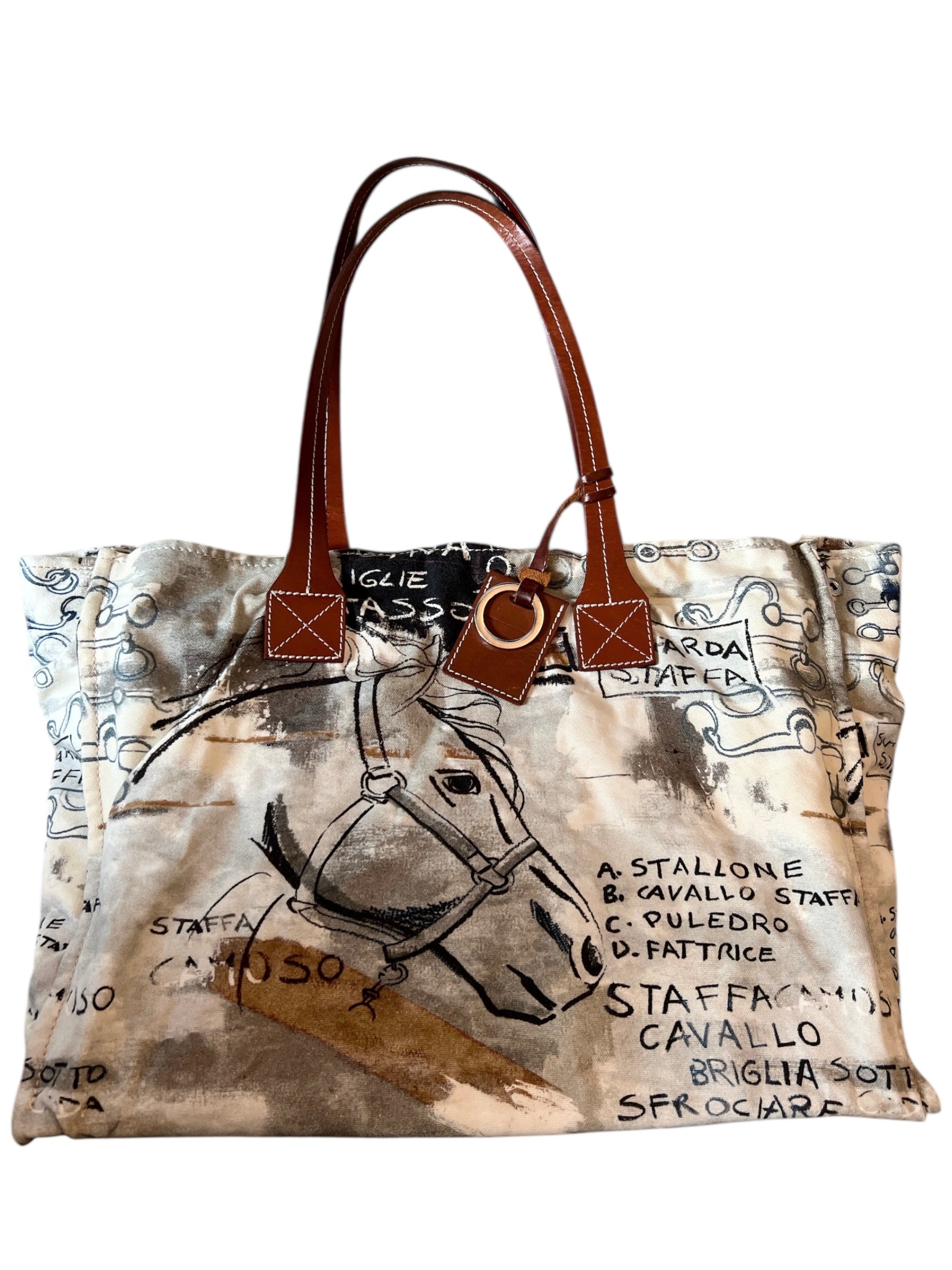 Rani Arabella Horse Print Canvas Tote / Small