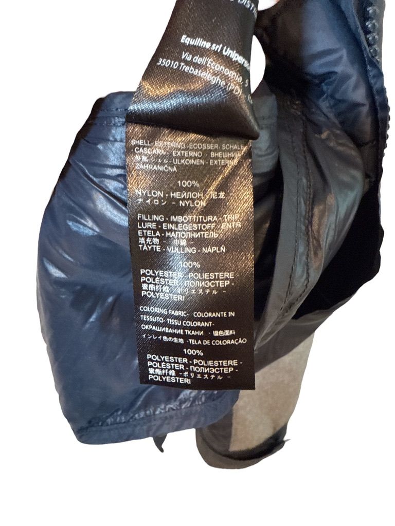 Equiline Men's Padded Jacket Navy and Grey Size Medium