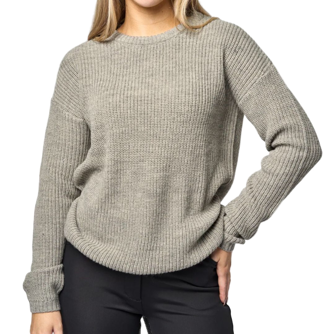TKEQ The Shop Knit Crewneck Sweater - Tan Grey / Size Medium