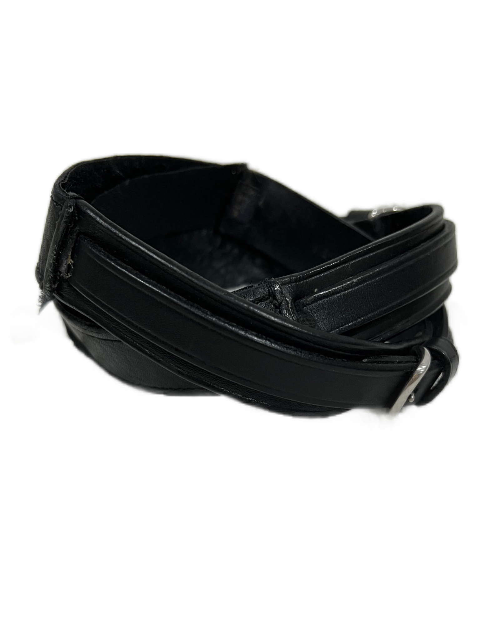 Black Kid's Show Garters Easy On Leather and Velcro, Kids