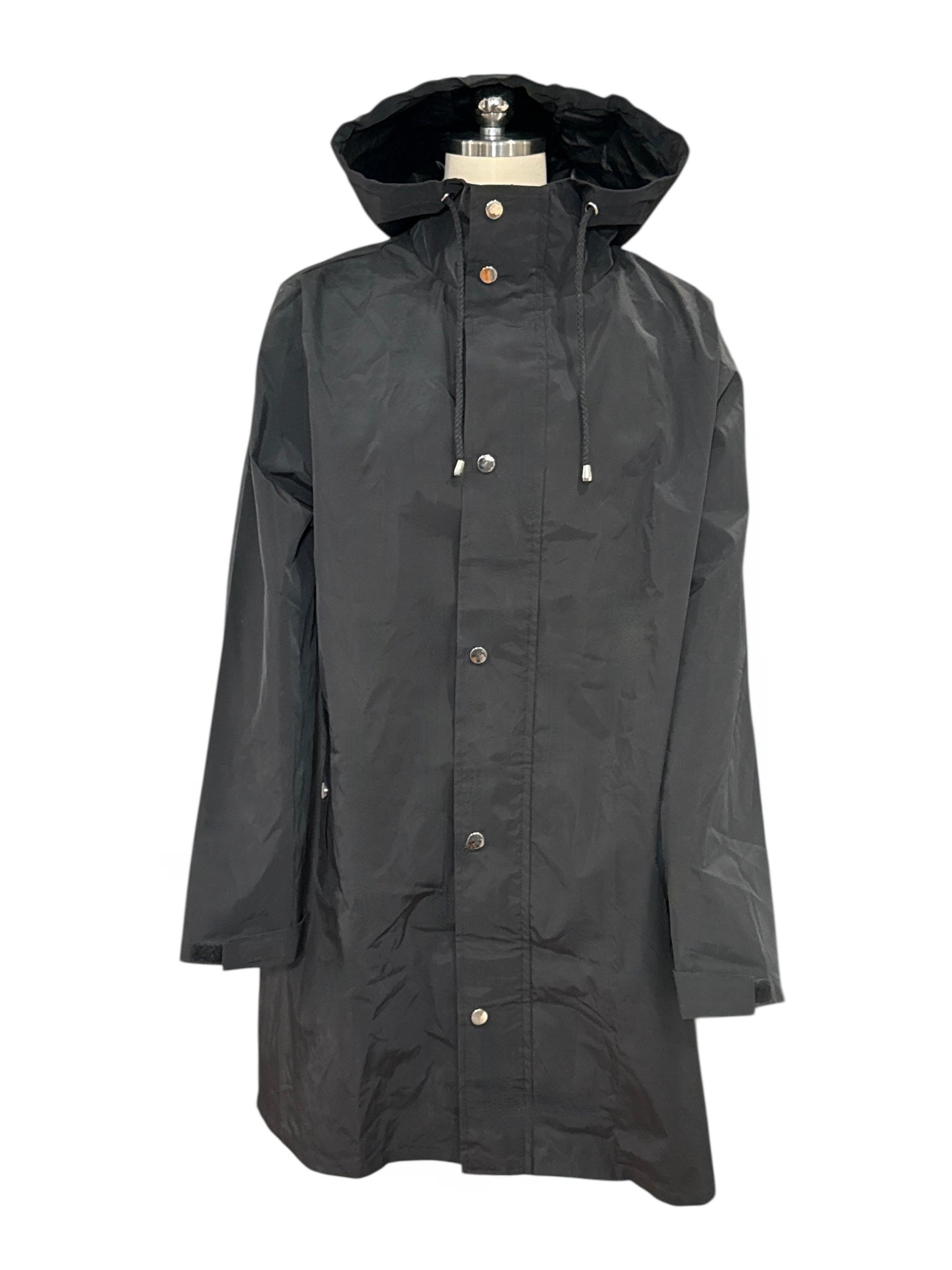 Black Long Rain Coat / Jacket / Shell Size Medium, Unbranded - NEW