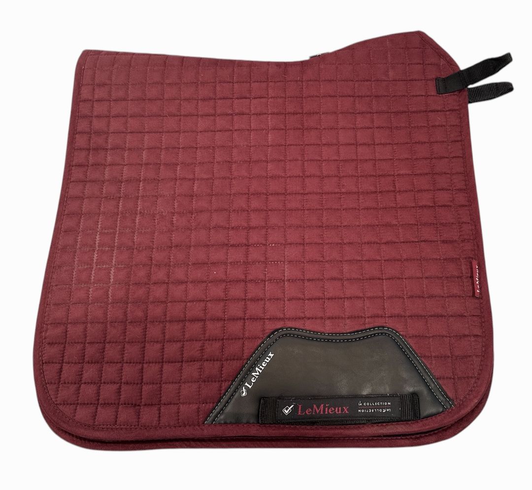 LeMieux Pro Sport Cotton Dressage Square Saddle Pad - Size Small / Medium Burgundy
