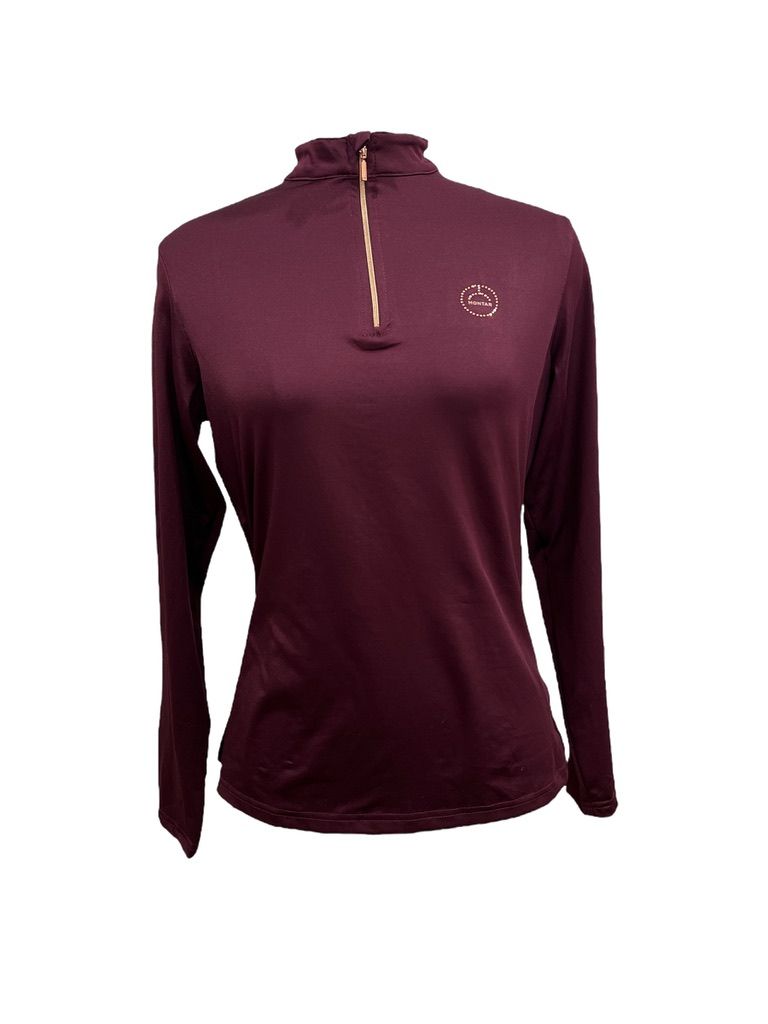 Montar Everly Rosegold Long Sleeve Shirt Plum / Size Large NEW