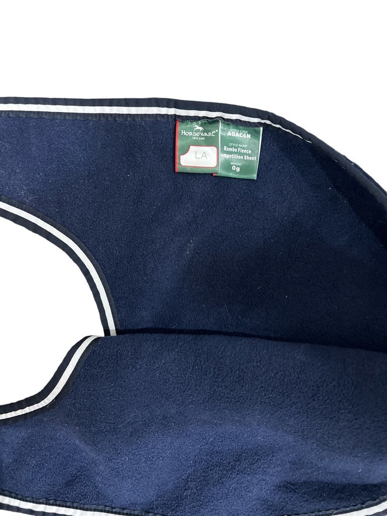 Horseware Ireland Rambo Fleece Navy Stripe Exercise / Competition Blanket - Blue Stripe / Size Large