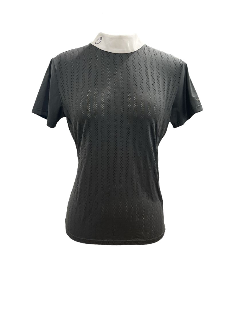 Montar Aniek Laser Cut Competition Short Sleeve Shirt Grey Size Large - NEW