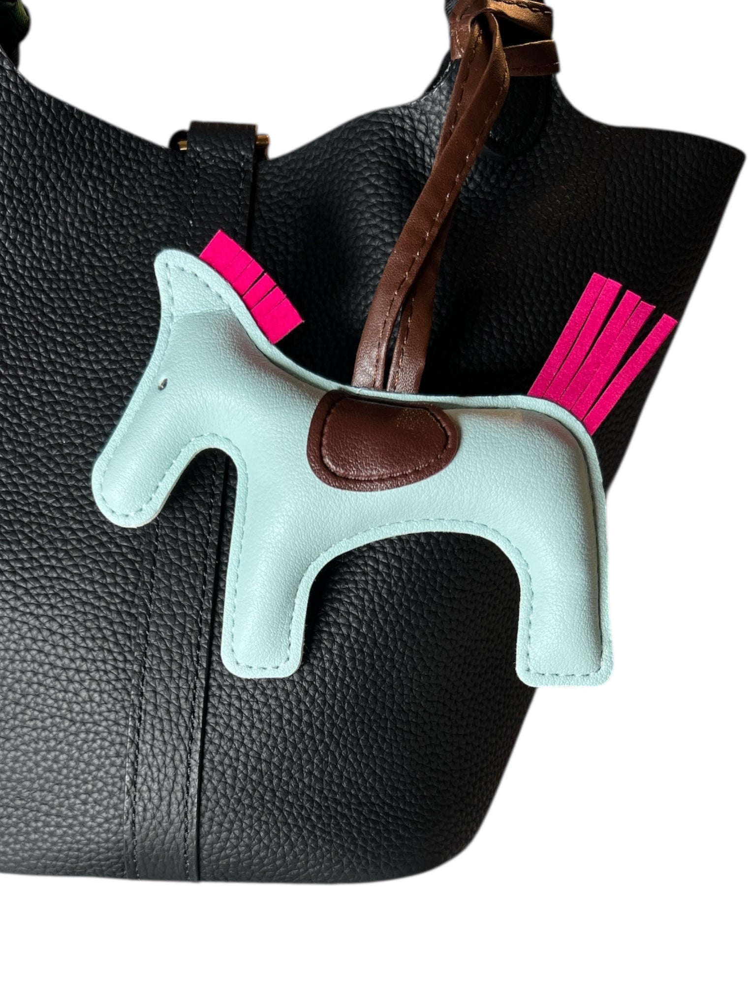 Rodeo Bag Charm - Vegan Leather / Light Blue Horse NEW