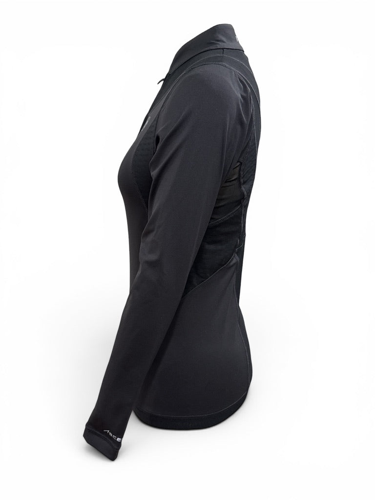 Ariat Women's Ascent 1/4 Zip Baselayer Training Shirt - Black / Size Small