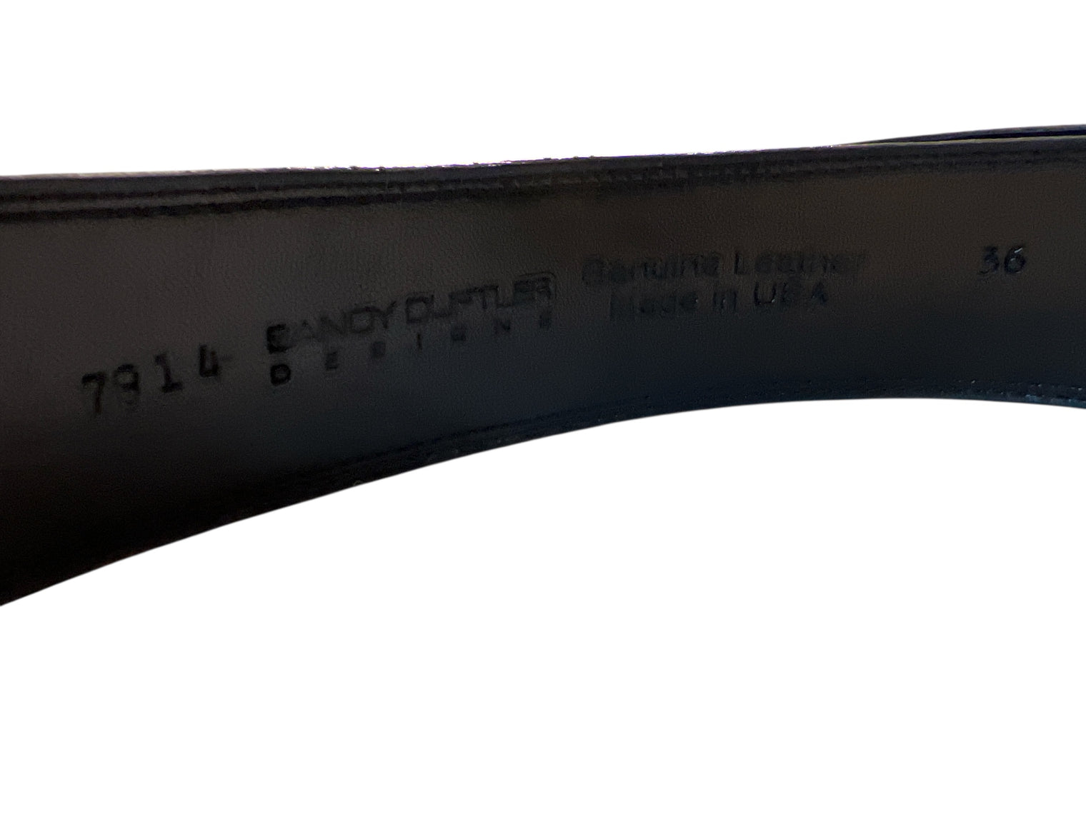 Sandy Duftler Spur Belt - 2" Black Leather Croc / Size 36