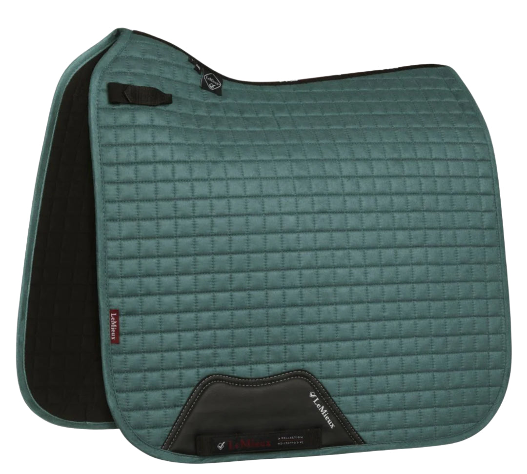 LeMieux Pro Sport Suede Dressage Square Saddle Pad - Size Small / Medium Sage Green