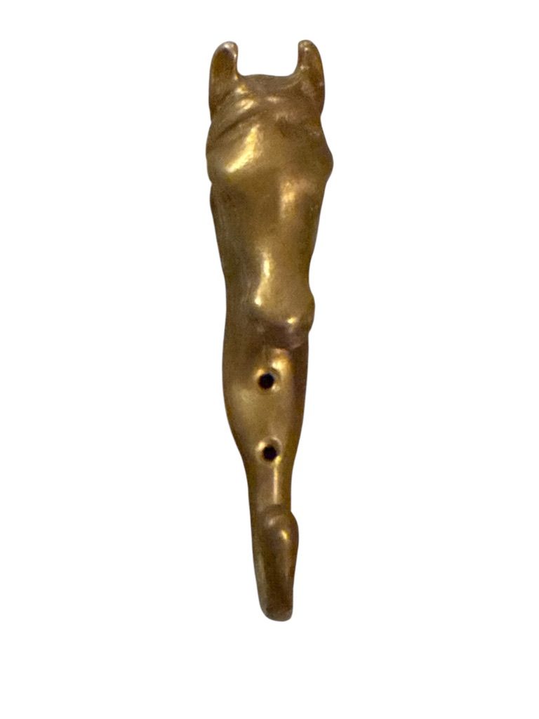 Brass Horse Head Hooks / Hangers - Set of 4