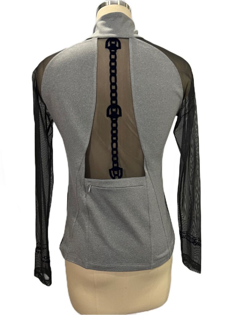 Ronner Sport Women's Mesh Accent Long Sleeve Zip Up - Grey / Size Small