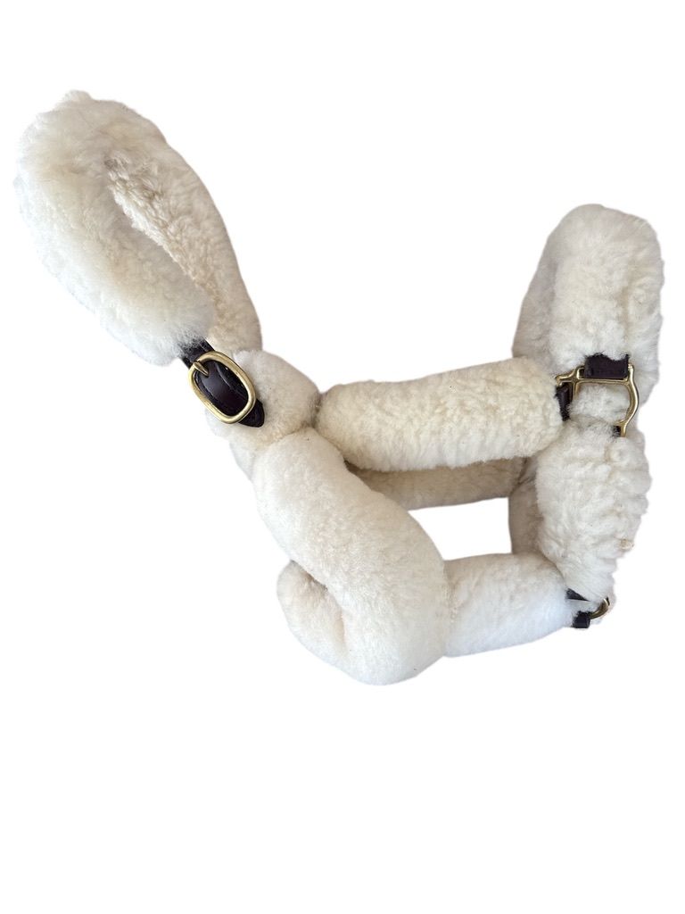 Shearling and Leather Premium Shipping Halter - Full/ Horse Size