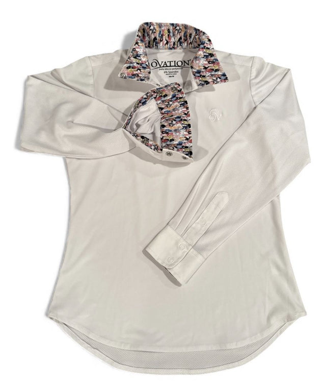 Ovation Kids Ellie Long Sleeve Show Shirt - White / Size Youth Medium