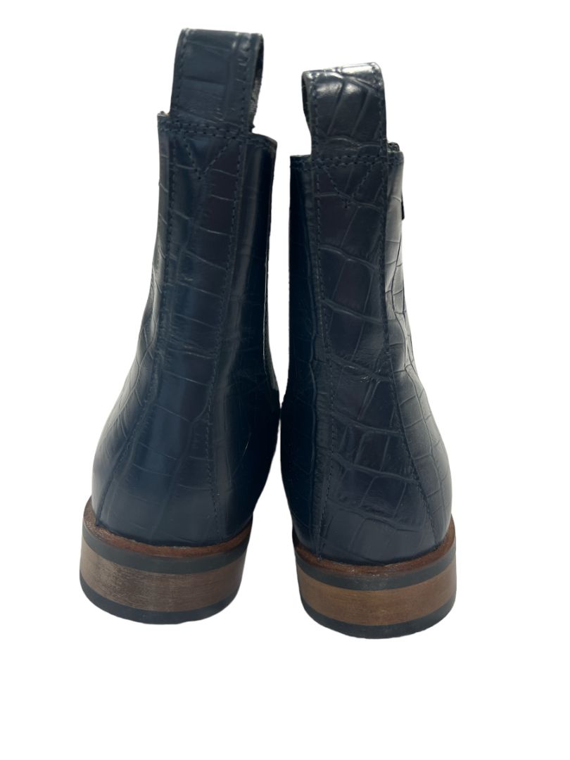 Montar Navy Blue Croc Embossed Zipper Paddock/Jodhpur Boots Size 42 NEW