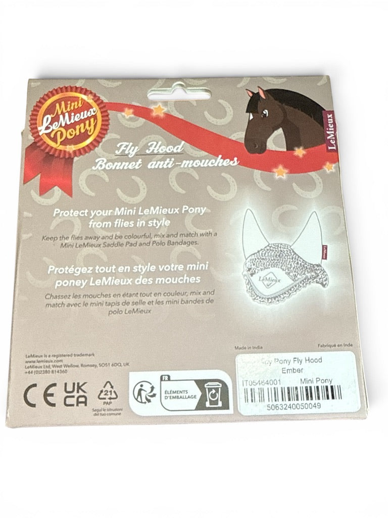 LeMieux Mini Toy Pony Fly Hood Bonnet - Ember NEW