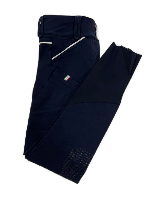 For Horses Betty Girl's Knee Grip Breeches - Navy / Size Youth 12