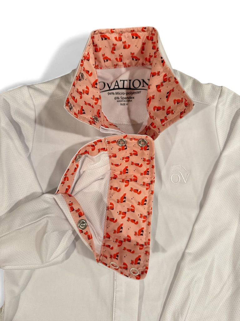 Ovation Kids Ellie Long Sleeve Show Shirt - White Fox / Size Youth 6