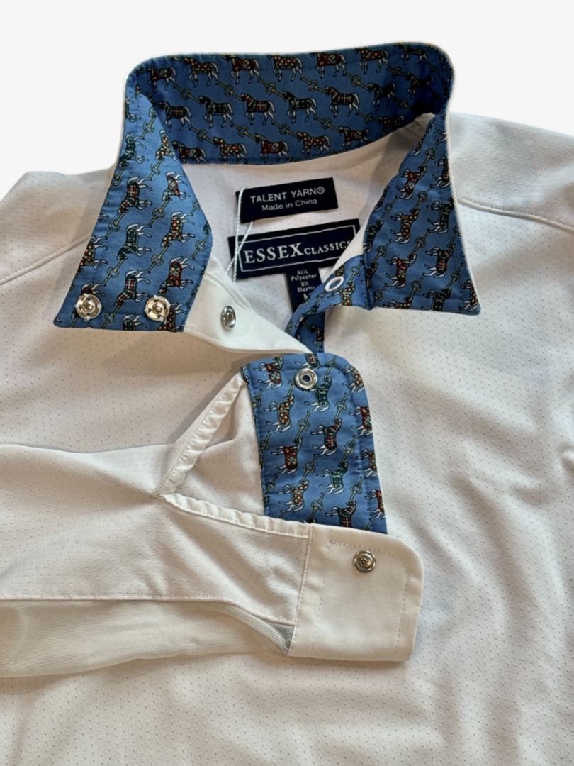 Essex Classics Girls’ Talent Yarn Long Sleeve Show Shirt - White / Size Youth Medium