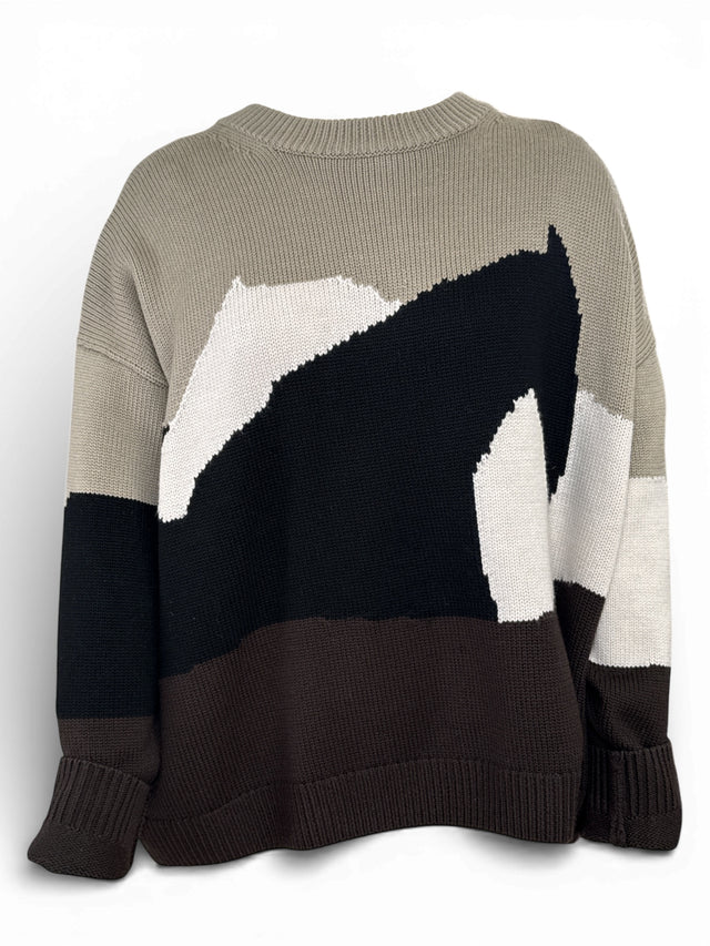 Staud Women's Giada Horse Motif Sweater, 100% Merino Wool, Medium