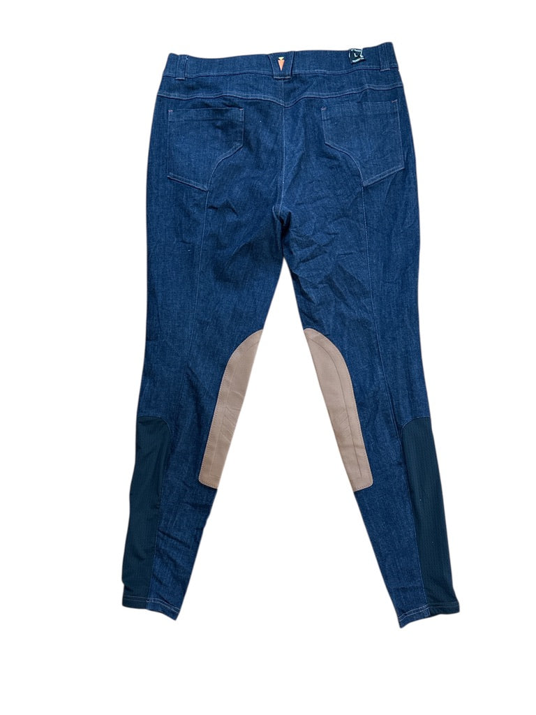 Kerrits Ladies’ Stretch Denim Knee-Patch Breech / Size Large NEW