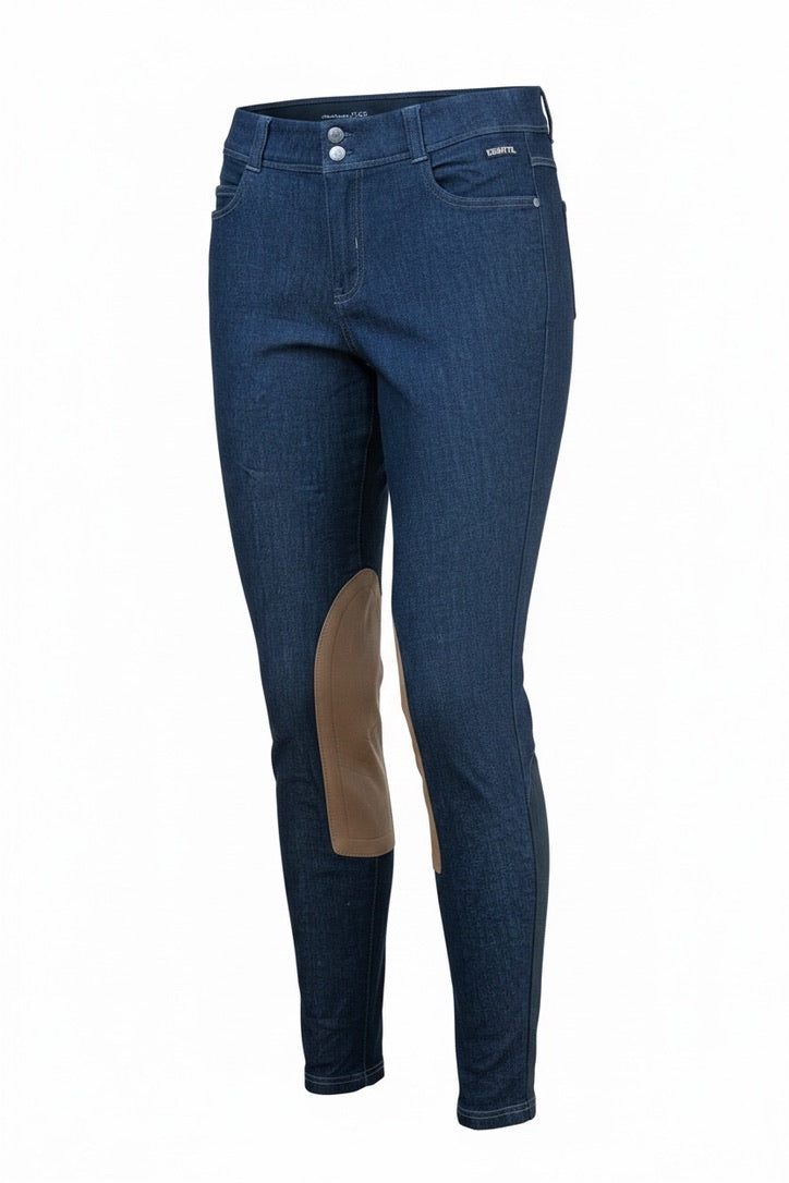 Kerrits Ladies’ Stretch Denim Knee-Patch Breech / Size Large NEW