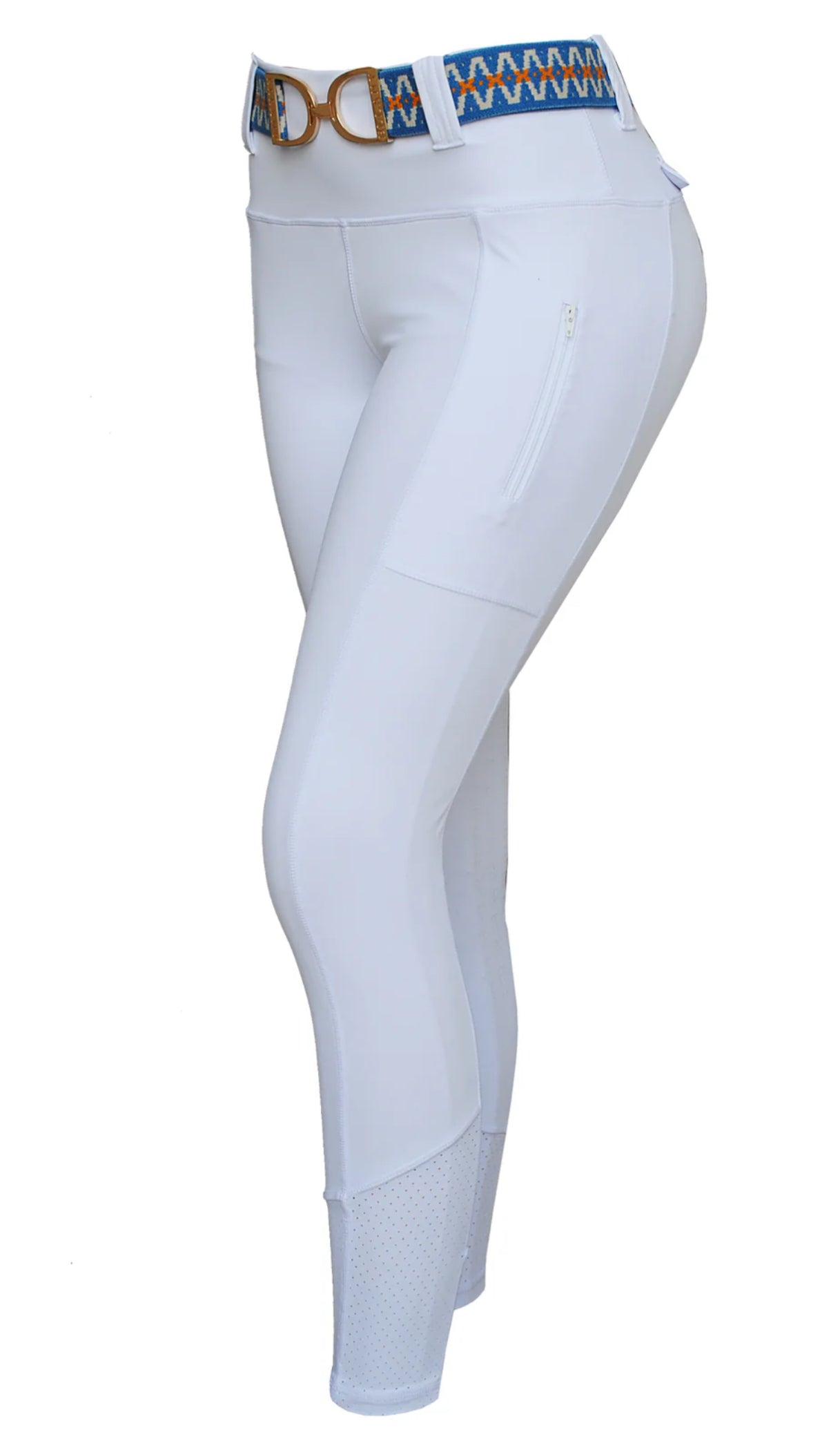 Barn and Beyond Equestrian The Sydney Full Grip Seat Pull On Legging Breeches - White / Size XXL NEW