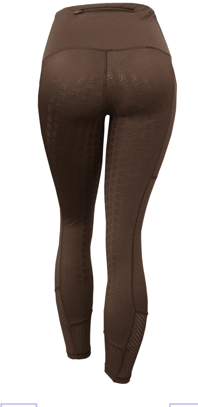 Barn and Beyond Equestrian Calypso Knee Grip Leggings - Brown / Size XXL NEW