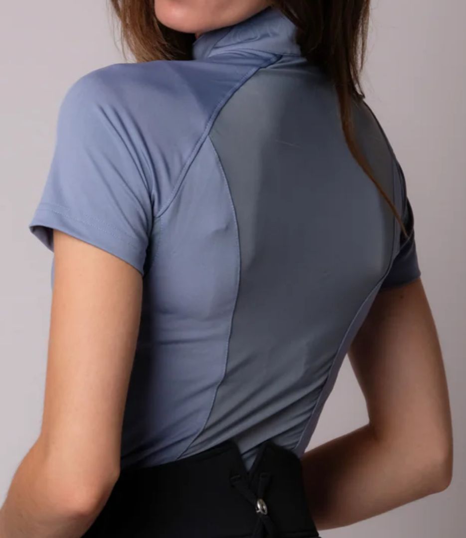 Montar Honey Mesh Short Sleeve Shirt - Dove Blue / Size XL NEW