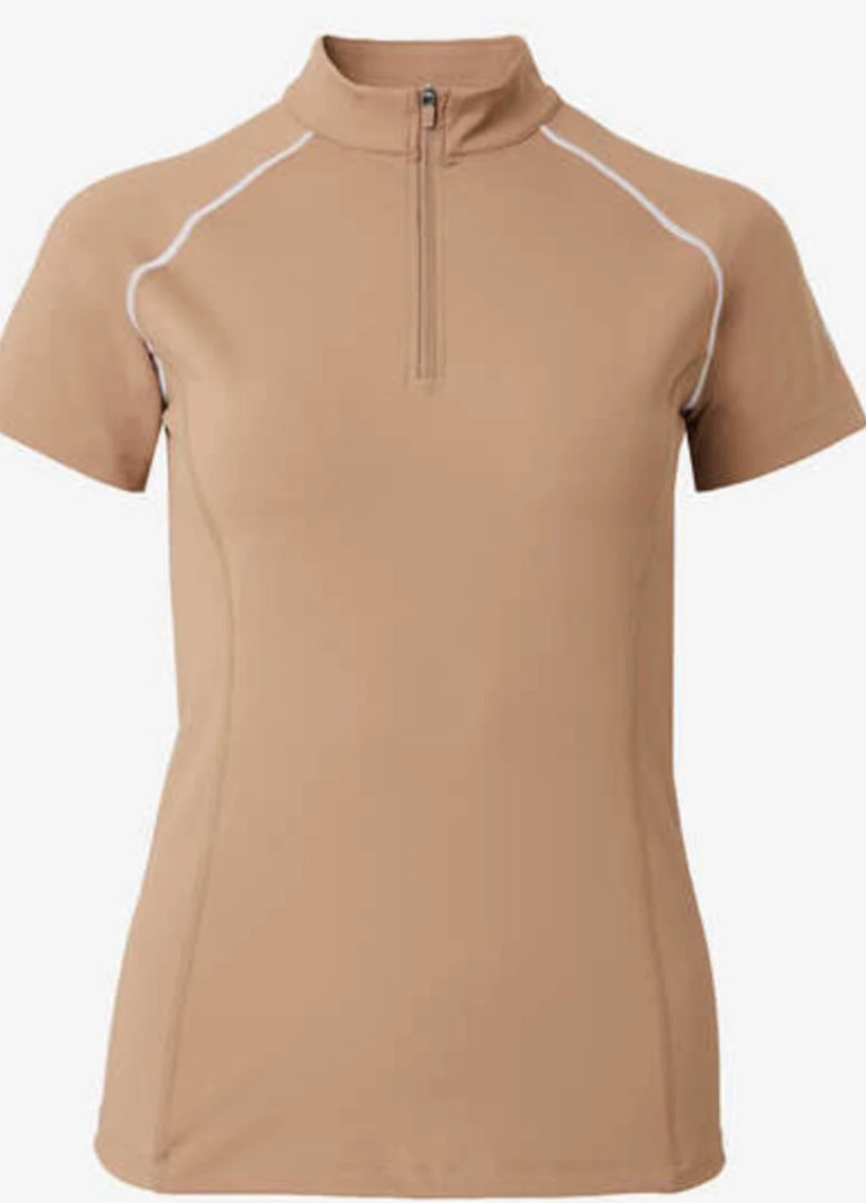 B Vertigo Adara Women's Cool Tech Training Shirt - Tiger Eye Brown / Size 44 (US 14) NEW