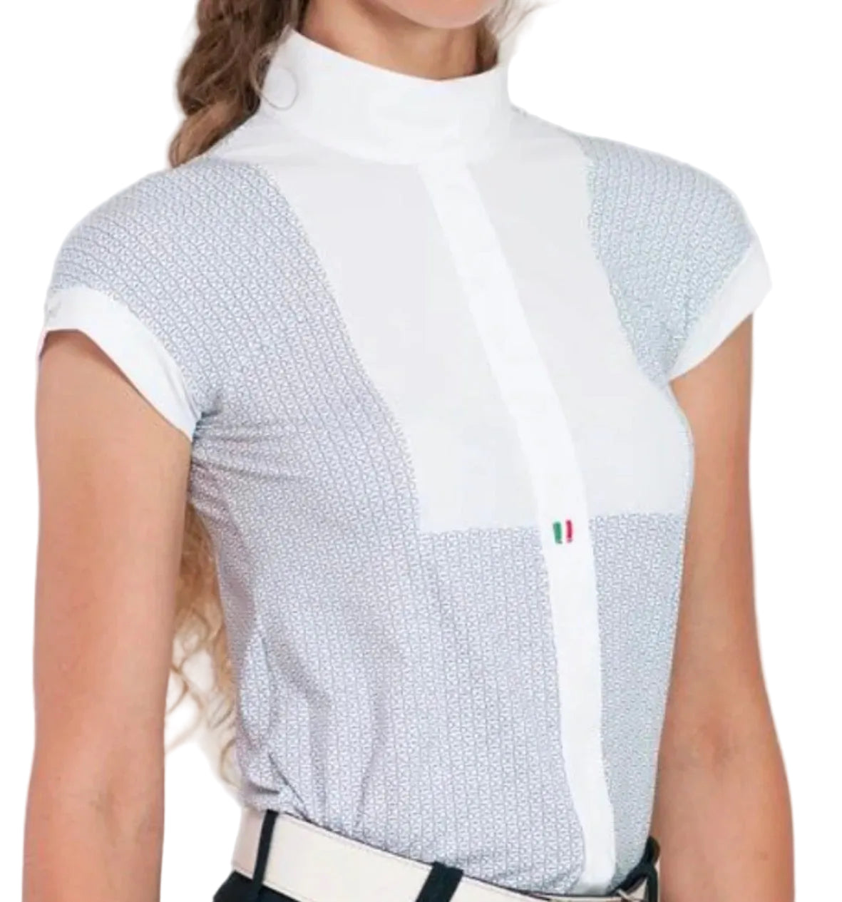 For Horses Woman's Aria Show Shirt - Navy Bit White / Size Small