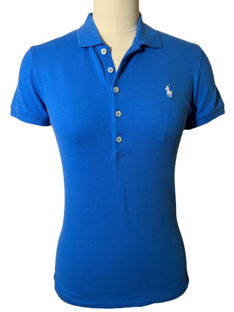 Polo Ralph Lauren Women's Slim Fit Stretch Polo Shirt - Size Small / Sea Blue