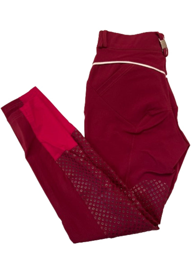 For Horses Women’s Pat Knee Patch Breeches -Bordeaux /  IT 42
