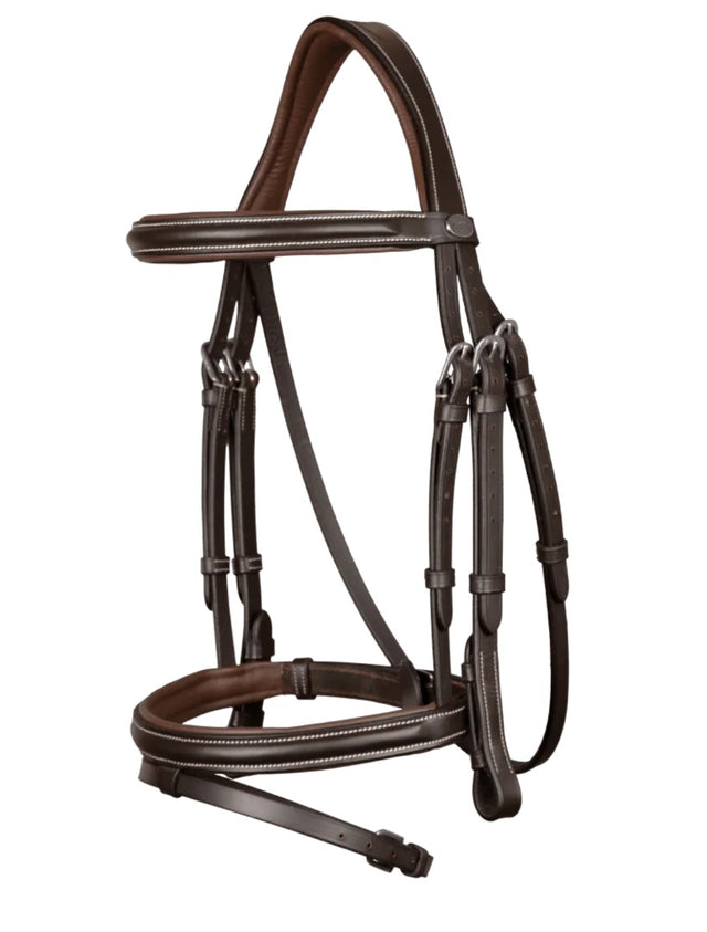 Dy'on Flash Noseband Bridle Working Collection Brown Cob Size - NO BROW BAND