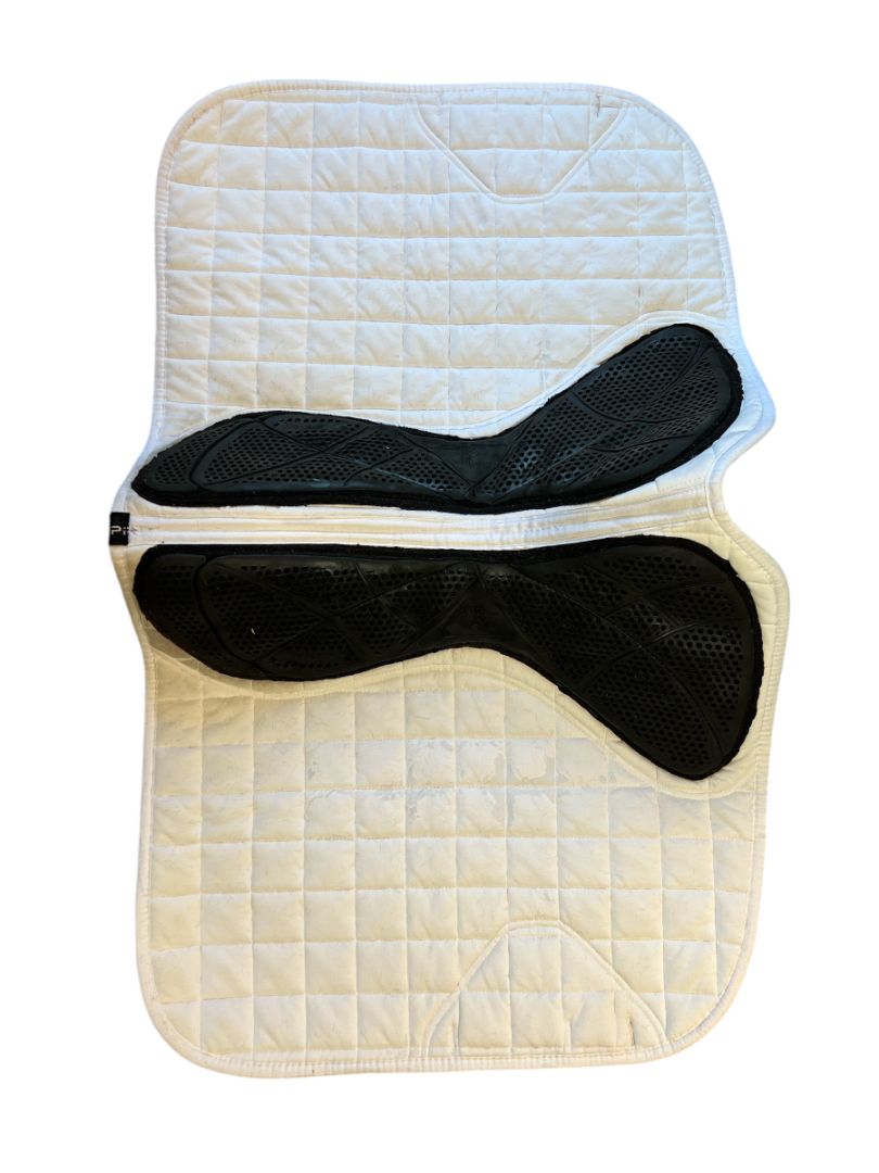 LeMieux X-Grip Twin Sided Dressage Square White Saddle Pad- Large