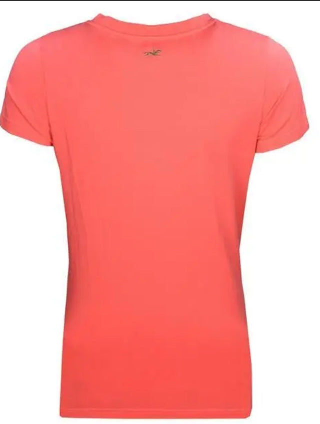 Schockemohle Lola Women's Short Sleeve Shirt- Color Oxi Fire Red / Size Medium