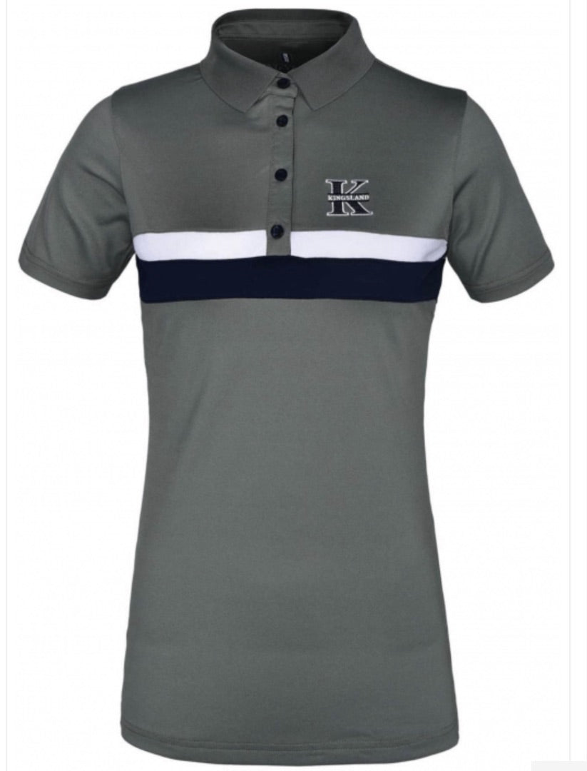 Kingsland Lukina Women's Micro Pique Polo Green Agave / Size Medium NEW