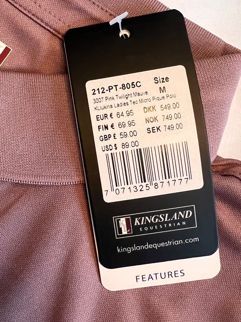 Kingsland Lukina Women's Micro Pique Polo Pink Mauve / Size Medium NEW