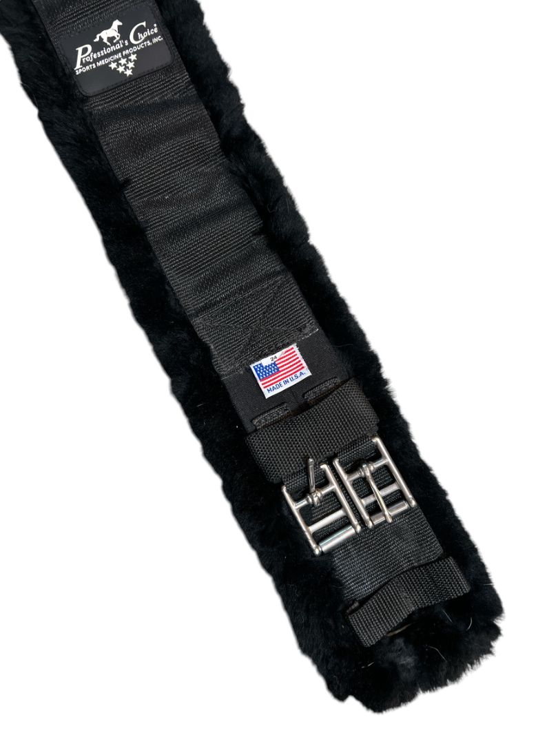 Professionals Choice SMx Comfort Fit Dressage Girth Shearling - Size 24” / Black