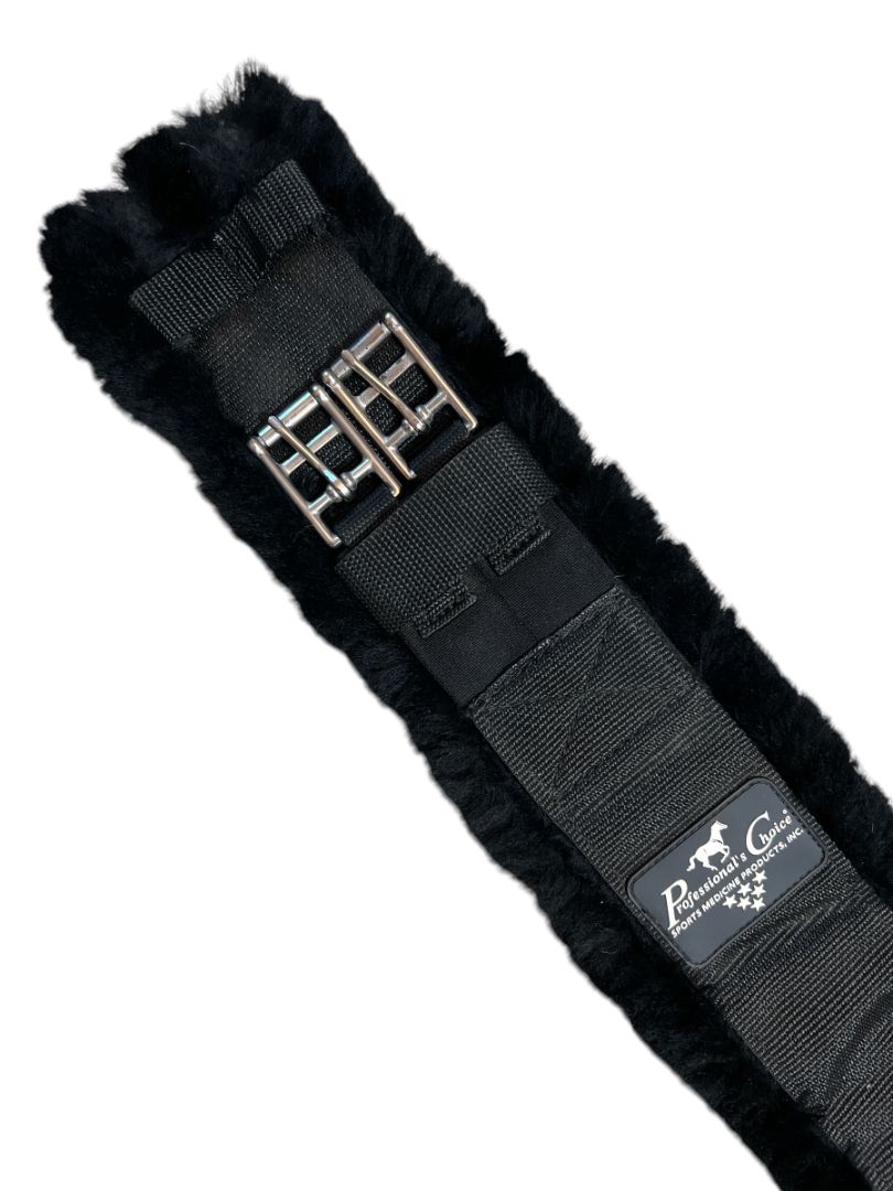 Professionals Choice SMx Comfort Fit Dressage Girth Shearling - Size 24” / Black