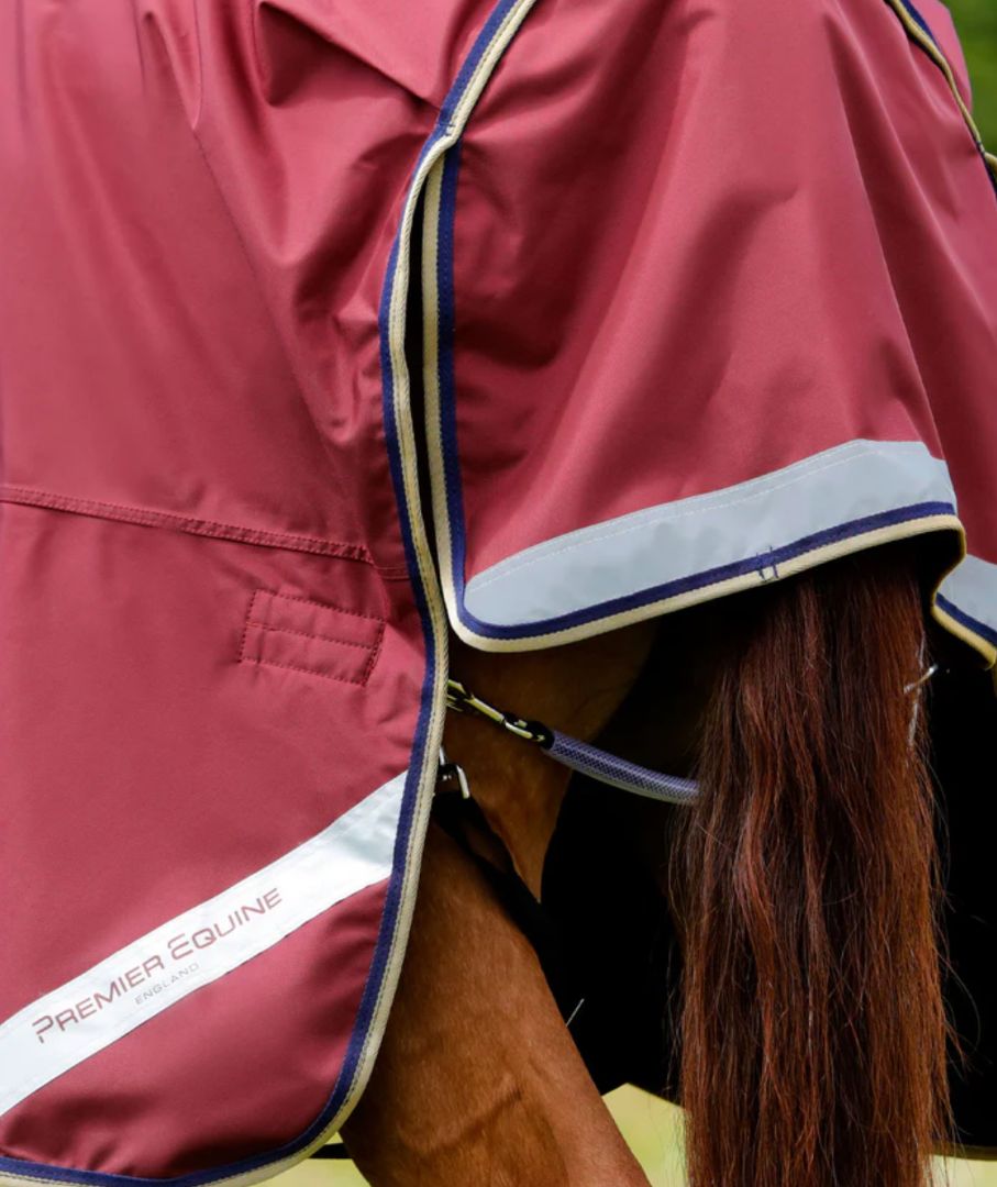 Premiere Equine Buster Zero Turnout Rug with Classic Neck Cover - Burgundy Size 152 CM / 60" NEW